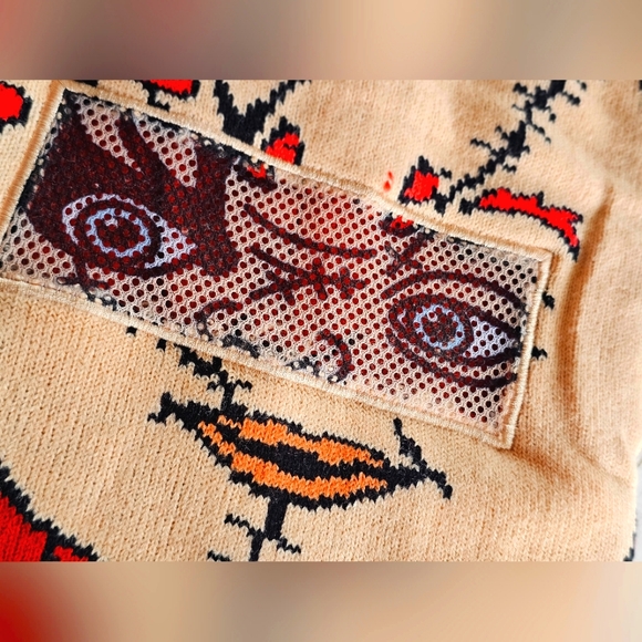 Chucky Halloween Cuff Roll down Beanie Cap O/S Unisex Adult Red & Black Soft - Picture 6 of 8